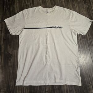 Quiksilver White Short Sleeve Tee Classic Crew Neck